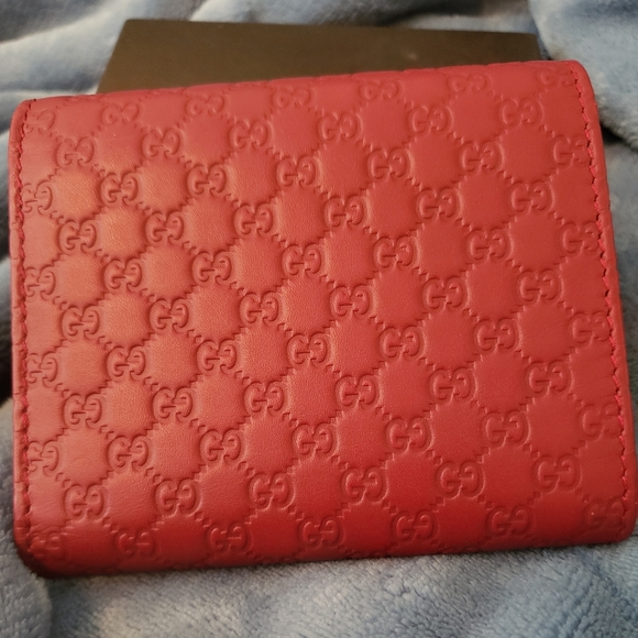 *sold* Guccissima Signature Tri-fold Red Wallet - Picture 5 of 8